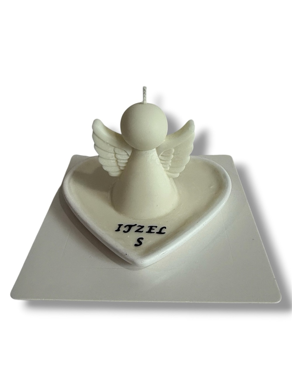 Angel Heart Ceramic Candle Holders with Angel Candles - White